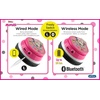image:imageeKids Minnie Mouse Kids Bluetooth Headphones Wireless with Microphone Includes Aux Cord Volume Reduced Foldable Headphones for School Home or Travel Pink
