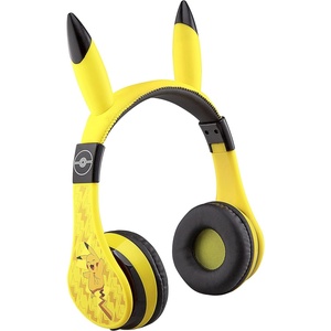 image:imageeKids Pokemon Kids Bluetooth Headphones Wireless Headphones with Microphone Includes Aux Cord Volume Reduced Kids Foldable Headphones for School Home or TravelYellow