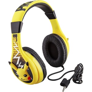 image:imageeKids Pokemon Pikachu Wired Kids Headphones Adjustable Stereo Sound 35Mm Jack TangleFree Volume Control Childrens Headband On Ear for School Home TravelStandard Packaging