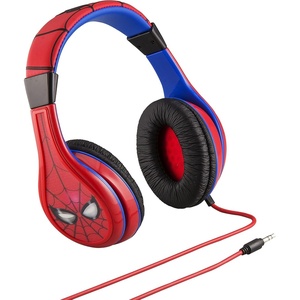 image:imageeKids Spiderman Kids Headphones Adjustable Headband Stereo Sound 35Mm Jack Wired TangleFree Volume Control Childrens Headphones Over Ear for School Home Travel