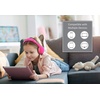 image:imageeKids Kids Headphones Stereo Sound 35mm Jack Cord Wired Headphones for Kids TangleFree Volume Control Childrens Earphones Over Ear for Travel WhitePink