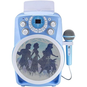 image:imageeKids Frozen 2 Bluetooth CDG Karaoke Machine with LED Disco Party Lights Built in Microphone for Kids Portable Bluetooth Speaker Compatible with CDG Disks MP3 amp TV