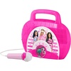 image:imageeKids Barbie Sing Along Boombox with Microphone Built in Music Flashing Lights Real Working Mic for Kids Karaoke Machine Connects Mp3 Player Aux in Audio Device