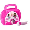 image:imageeKids Barbie Sing Along Boombox with Microphone Built in Music Flashing Lights Real Working Mic for Kids Karaoke Machine Connects Mp3 Player Aux in Audio Device