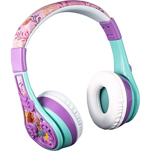 image:imageeKids The Little Mermaid Bluetooth Headphones for Kids With Microphone Aux Cord Volume Reduced Foldable for School Home or Travel  Purple B52